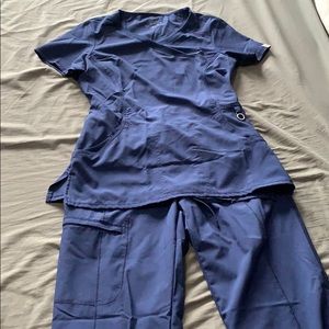 Navy Blue Infinity Scrub Set